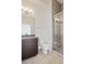 Clean bathroom with vanity, toilet, and shower at 3329 W 18Th Ave, Denver, CO 80204