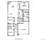 Layout of the home showcasing the placement of the living area, bedrooms, and two-bay garage at 9477 Market Ln, Parker, CO 80134