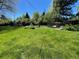 A well-maintained backyard offers ample space with a lush lawn, trees, and an irrigation system at 1392 S Edison Way, Denver, CO 80222