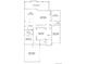 First floor plan featuring an open kitchen, dining room, great room and a one-bay garage at 661 Sunrise St, Erie, CO 80516