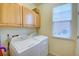 Laundry room with washer, dryer, and cabinets at 10550 Ashfield St, Highlands Ranch, CO 80126