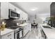 Stylish kitchen featuring modern appliances, counter space, and seamless flow to the dining area at 2391 S Quitman St, Denver, CO 80219