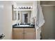Bathroom featuring a single sink with vanity and a glass enclosed shower at 6843 Fairview Dr, Boulder, CO 80303