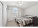 Primary bedroom with vaulted ceilings and ceiling fan at 8716 Starwood Ln, Parker, CO 80134