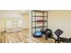 Finished basement with fitness equipment, built-in storage, and neutral floors at 365 Seminole Dr, Boulder, CO 80303