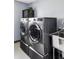 Well-equipped laundry room with modern washer, dryer, and stainless steel sink at 365 Seminole Dr, Boulder, CO 80303