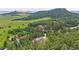 Aerial view of a home surrounded by lush trees and landscaping with mountain views at 14271 Timber Trl, Larkspur, CO 80118