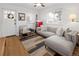 Cozy living room with hardwood floors, a decorative rug, and a classic soda machine at 1777 Spruce St, Denver, CO 80220
