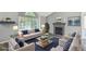 Bright living room featuring a fireplace, large window, comfortable seating, and stylish decor at 68 N Quicksilver Ave, Castle Rock, CO 80104
