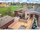 Aerial view of home and neighborhood amenities with a large grassy park, showcasing its prime location and community at 469 Elati St, Denver, CO 80204