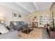 Cozy living room featuring comfortable seating, stylish decor, and hardwood floors and a view of shelving unit at 130 N Pearl St # 304, Denver, CO 80203