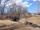 Peaceful community creek with verdant foliage and clear skies at 1078 Oak Cir, Denver, CO 80215