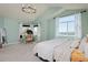 Bright bedroom with high ceilings, complemented by an accent chair and views of the landscape at 810 Trail Ridge Dr, Louisville, CO 80027