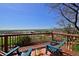 Relax on this wood deck with its stunning panoramic views and comfortable seating with lovely natural wood railings at 810 Trail Ridge Dr, Louisville, CO 80027