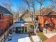 Backyard view of a house with a covered patio, lawn chairs, a small grassy area, and a partial view of other homes at 2336 N High St, Denver, CO 80205