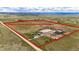 Drone's-eye view of a property marked with approximate property lines, showcasing its potential and boundaries at 28505 County Road 5, Elizabeth, CO 80107