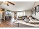 Inviting living room featuring hardwood floors and comfortable seating at 28505 County Road 5, Elizabeth, CO 80107
