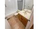 Bathroom with tile flooring, single sink vanity, and bathtub at 442 S Kalispell Way # C, Aurora, CO 80017