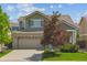Charming two-story home features a two-car garage, brick accents, and well-maintained landscaping at 7342 S Mobile St, Aurora, CO 80016