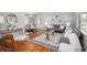 Stylish living room with hardwood floors, patterned rug, and contemporary furniture at 5982 S Aberdeen St, Littleton, CO 80120