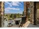 An outdoor seating area that includes a fire pit and amazing neighborhood views at 5149 Le Duc Ln, Castle Rock, CO 80108