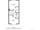 Upstairs floor plan featuring two bedrooms, two bathrooms, and a hall in a well-designed layout at 1209 S Flower Cir # C, Lakewood, CO 80232