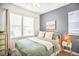 Comfortable bedroom featuring lots of natural light and calming green decor at 2773 Roslyn St, Denver, CO 80238