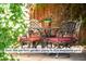 Charming backyard patio area with wrought iron table and chairs, perfect for outdoor dining and relaxation at 5044 W Moncrieff Pl, Denver, CO 80212