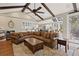 Large living room seamlessly connects to the kitchen, dining, and breakfast nook, perfect for entertaining at 315 Prospect Dr, Castle Rock, CO 80108
