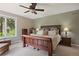 Comfortable main bedroom with a large window providing scenic views of the surrounding landscape at 315 Prospect Dr, Castle Rock, CO 80108