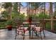 Outdoor patio with elegant furniture set surrounded by a lush green landscape at 315 Prospect Dr, Castle Rock, CO 80108