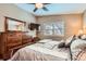 Comfortable bedroom showcasing a dresser with a mirror, a ceiling fan, and a well-lit ambiance from the window at 5190 S Emporia Way, Greenwood Village, CO 80111
