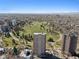 Aerial view showcasing the property's proximity to a park and downtown at 1345 N Franklin St, Denver, CO 80218