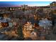 Aerial view of the neighborhood highlighting the backyard's deck and patio at 1345 N Franklin St, Denver, CO 80218