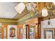 Close-up of the ceiling detail showing custom trim and chandelier at 1345 N Franklin St, Denver, CO 80218