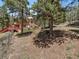 View of the property, with home, deck, and yard bordering forest at 10852 Conifer Mountain Rd, Conifer, CO 80433