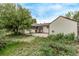 Backyard features a large tree and a concrete patio at 1828 Stratford Ln, Longmont, CO 80503