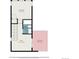 Floor plan showcasing a bedroom, bathroom, room, and balcony layout with detailed dimensions for each space at 822 Fairfax St, Denver, CO 80220