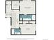 Upstairs floor plan featuring a primary bedroom, two bathrooms, a bedroom, and walk in closet with dimensions at 822 Fairfax St, Denver, CO 80220
