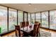 Bright dining room with large windows and an elegant dining set at 2838 Forest St, Denver, CO 80207