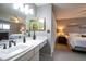 Stylishly appointed bathroom with double sinks, ample counter space, and a modern design at 10652 W Florida Ave # D, Lakewood, CO 80232