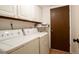 Functional laundry room with white appliances, ample storage, and a convenient layout at 10652 W Florida Ave # D, Lakewood, CO 80232