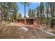 Exterior shot featuring wooden deck with steps and seating, blending with trees and natural surroundings at 28630 Pine Dr, Evergreen, CO 80439