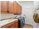 Laundry room featuring plenty of cabinet space and wash basin at 828 Rabbit Run Dr, Golden, CO 80401