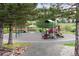 Community playground featuring slides, swings, and a picnic pavilion in a well-maintained grassy area at 828 Rabbit Run Dr, Golden, CO 80401
