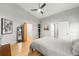 Bright bedroom with vaulted ceiling and neutral decor at 840 S Gaylord St, Denver, CO 80209