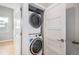 Convenient laundry closet with a stacked washer and dryer at 2831 W 25Th Ave # 3, Denver, CO 80211