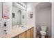 Clean bathroom with double sinks and a toilet at 4460 S Jebel Ln, Centennial, CO 80015
