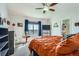 Spacious bedroom with a large window, and mountain views at 4460 S Jebel Ln, Centennial, CO 80015