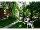 Lush backyard with mature trees and a privacy fence, creating a tranquil outdoor space at 723 Steele St, Denver, CO 80206